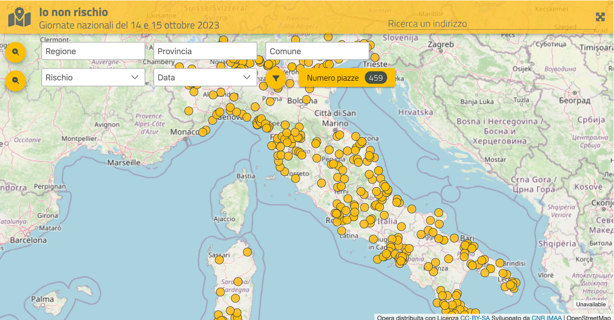 MapLite per le Piazze Io Non Rischio